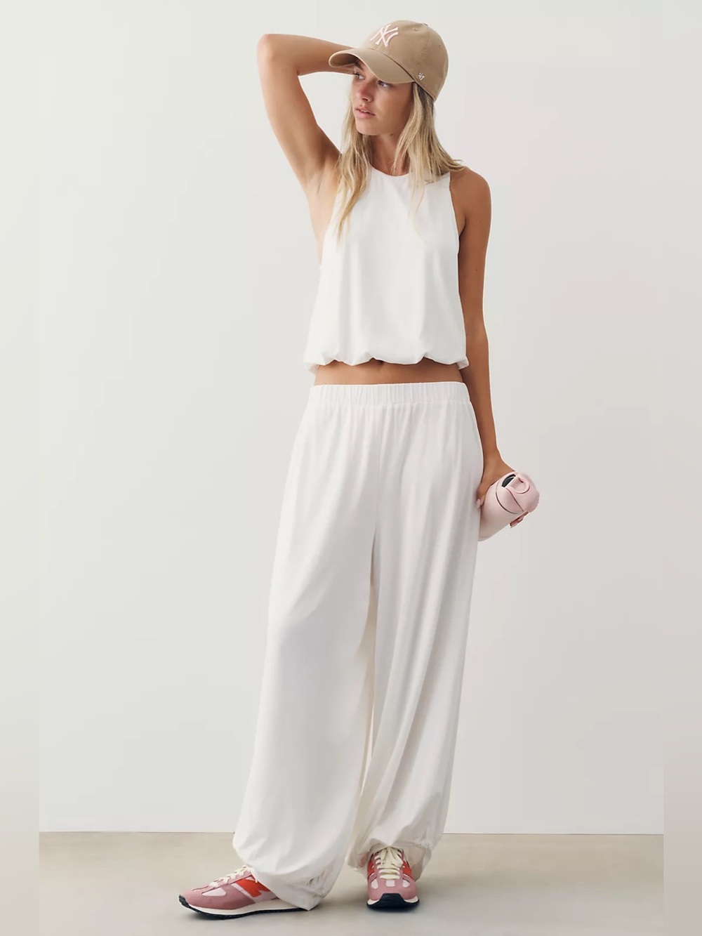 Anthropologie Daily Practice Twist Bubble Pants Ivory White NEW Size Small - Picture 3 of 6